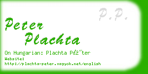 peter plachta business card